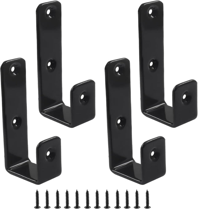 4 Pack Heavy Duty Bunk Bed Ladder Hooks Inside Width 1 Black PVC Coated Metal V1258-DP02-B-3839