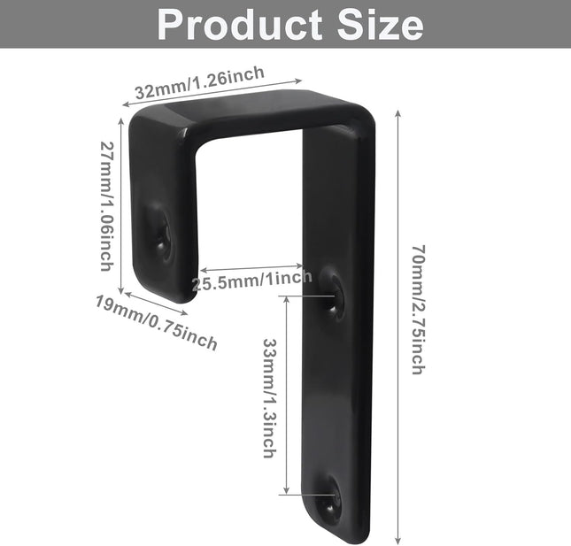 4 Pack Heavy Duty Bunk Bed Ladder Hooks Inside Width 1 Black PVC Coated Metal – product detail