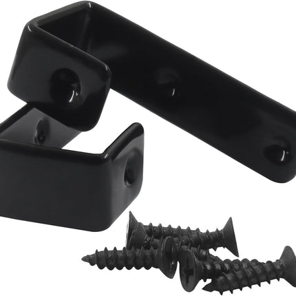 4 Pack Heavy Duty Bunk Bed Ladder Hooks, Inside Width 1" Black PVC Coated Metal Bunk Bed Replacement Hardware Brackets, J Hooks for Bed Decor/Garage Storage