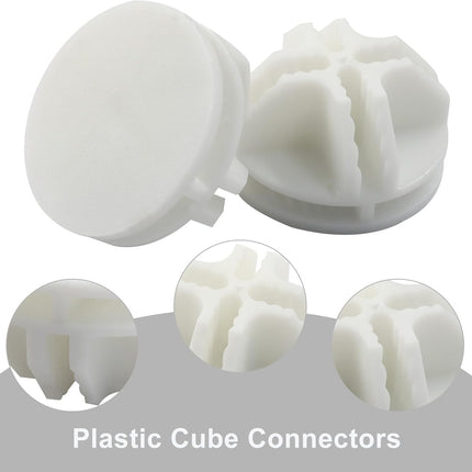 32 Pack White Plastic Cube Connectors, Wire Grid Cube ABS Connectors Modular Closet Storage Organizer, DIY Wire Shelves for Home/Office