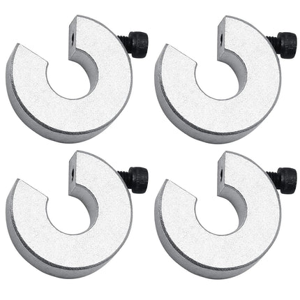 4 Pack SBR12 Linear Rail Shaft Stop Collars, Bore 12mm, OD 30mm, Thickness 10mm, Aluminum Alloy Clamp-On with Set Screw, Limit Rings for CNC and Linear Motion Systems