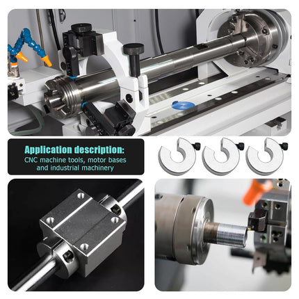 4 Pack SBR12 Linear Rail Shaft Stop Collars, Bore 12mm, OD 30mm, Thickness 10mm, Aluminum Alloy Clamp-On with Set Screw, Limit Rings for CNC and Linear Motion Systems