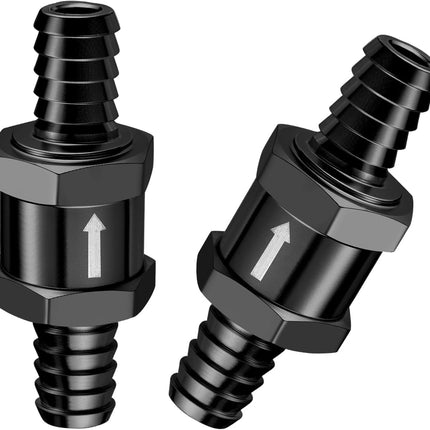 3/8" Fuel Check Valve One Way Inline Non Return Diesel Gasoline Black (10mm OD,2PCS)