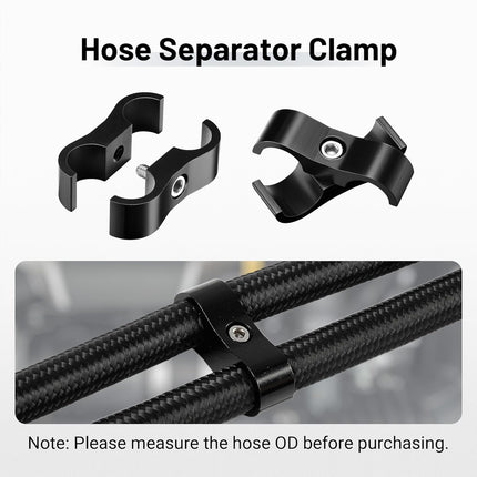 6AN Hose Separator Clamp, AN6 Fuel Line Mounting Clamp Aluminum Black 4PCS