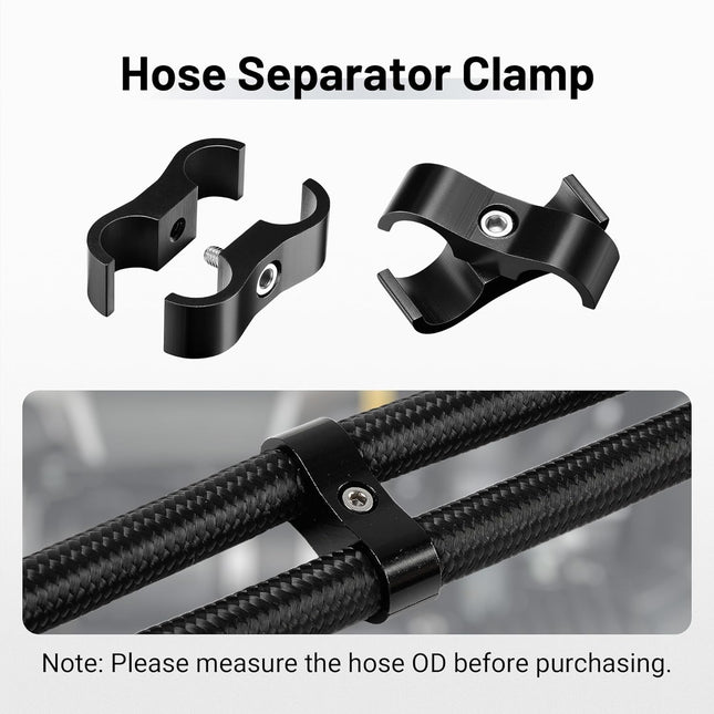 6AN Hose Separator Clamp AN6 Fuel Line Mounting Clamp Aluminum Black 4PCS – product detail