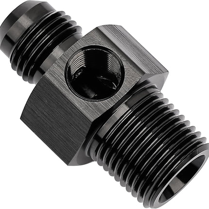 6AN to 3/8 NPT with 1/8" NPT gauge port Fuel Pressure Take off Fitting Adapter Aluminum