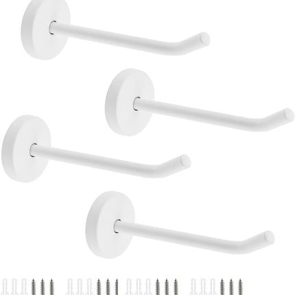 Coat Hook Towel Hooks Stainless Steel Heavy Duty Wall Hooks for Hanging Clothes Wall Mount Towel Holder for Bedroom Kitchen Closet 4" Length White Brushed Surface -Pack of 4