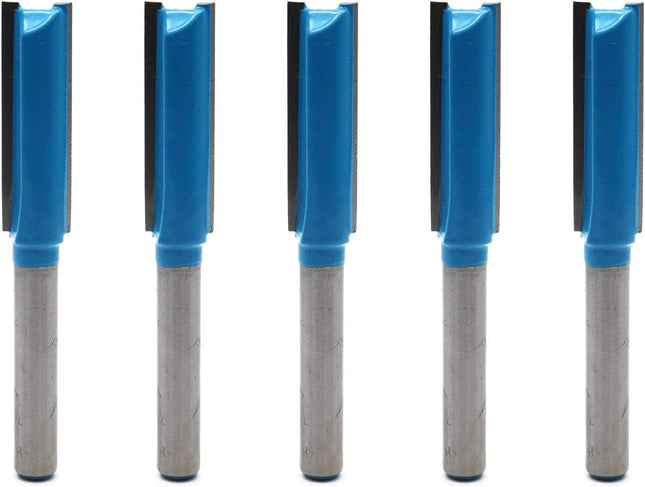 Straight Router Bit Double Flutes for Woodworking 1/4 Shank Dia 3/8 Cutting Dia