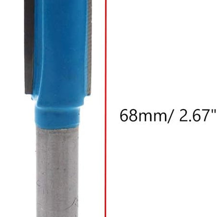 Straight Router Bit Double Flutes for Woodworking 1/4" Shank Dia 3/8" Cutting Dia - Pack of 5