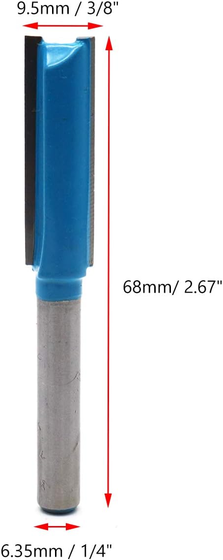 Straight Router Bit Double Flutes for Woodworking 1/4 Shank Dia 3/8 Cutting Dia – product detail