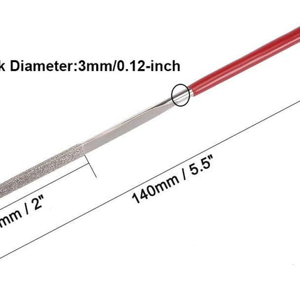 Triangle Diamond Needle Files 5.5"/140mm Length - 10pcs