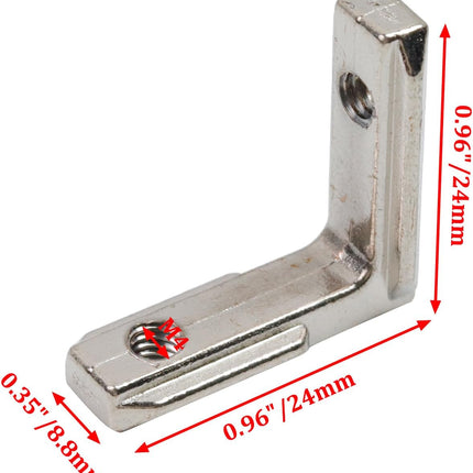 T Slot Inside Corner Brackets L-Shape Interior Corner Connector with Screws for 1515 Series Aluminum Extrusion Profile -10pcs