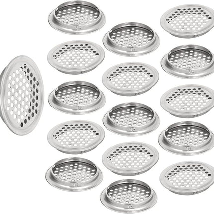20pcs Soffit Vents 2.08" Mounting Dia Stainless Steel Round Air Vent Louver for Cabinet Bathroom Office Kitchen Ventilation