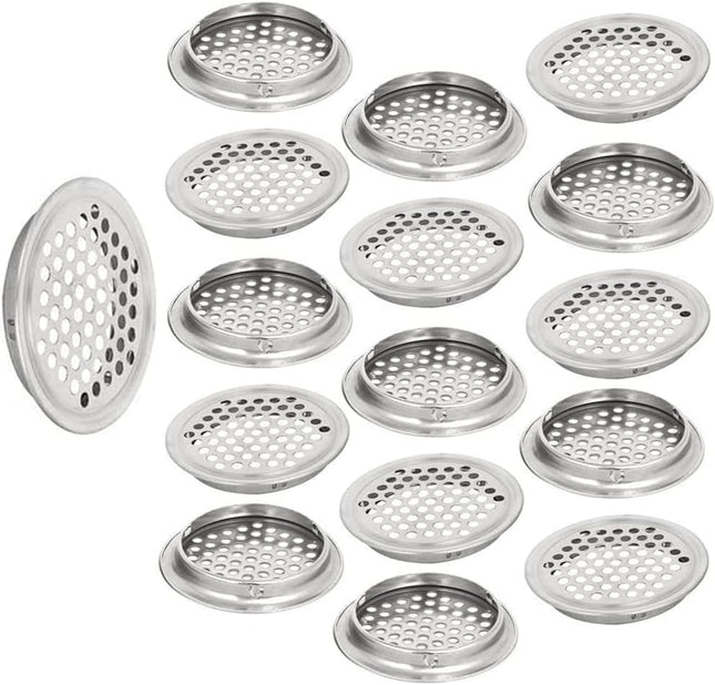 20pcs Soffit Vents 2.08 Mounting Dia Stainless Steel Round Air Vent Louver for Cabinet Bathroom Office