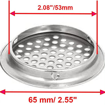 20pcs Soffit Vents 2.08" Mounting Dia Stainless Steel Round Air Vent Louver for Cabinet Bathroom Office Kitchen Ventilation