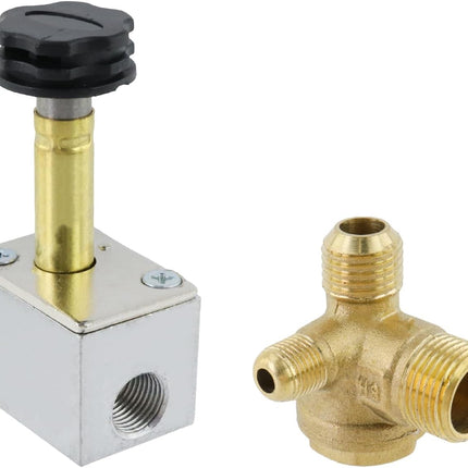 Electric Solenoid Air Valve Body Aluminum Power-Off Vent Exhaust Valves Body with 3 Way Valve for Air Compresspor