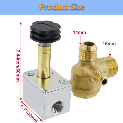 Electric Solenoid Air Valve Body Aluminum Power-Off Vent Exhaust Valves Body with 3 Way Valve for Air Compresspor
