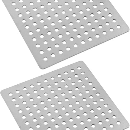 Square Drain Cover Grates,3.2" x 3.2" 304 Stainless Steel Drainage Grate Cover Replacement Floor Drain Strainer for Shower, Bathroom Floor, Balcony, and Outdoor Garden Drains -2pcs