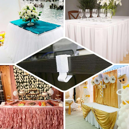 Efavormart 12 PCS Adjustable Clear Plastic Large Table Skirt Clips for Wedding Party Event Decoration - 3"