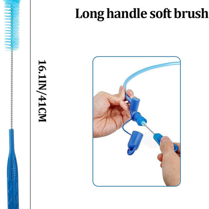 2 Set 8 in 1 Hydration Bladder Cleaning Kit Includes 3 Different Brushes and Drying Collapsible Bladder Frame, Water Reservoir Backpack Cleaning Kit
