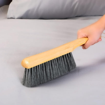 2 Pieces Wooden Bench Brushes Fireplace Brush Natural Fiber Bench Soft Bristles Long Wood Handle Dust for Hearth Tidy Car Home Workshop Woodworking(Gray)