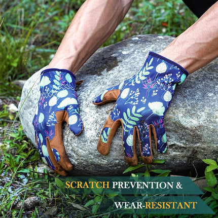 Gardening Gloves for Women, Breathable leather Garden Gloves with Grip, Thorn-Proof Puncture-Resistant Work Gloves