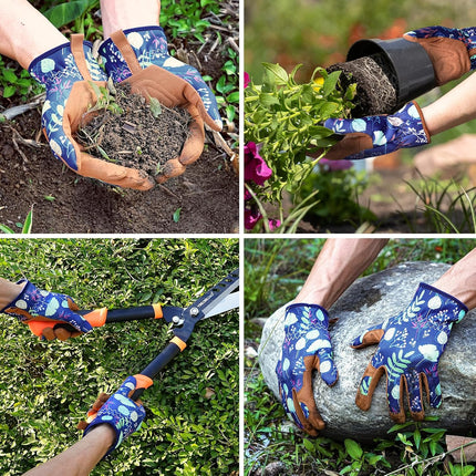 Gardening Gloves for Women, Breathable leather Garden Gloves with Grip, Thorn-Proof Puncture-Resistant Work Gloves