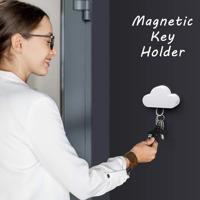4 Pieces Cloud Magnetic Key Holder for Wall Key Rack Organizer Keychains Hooks with Adhesive for – product detail
