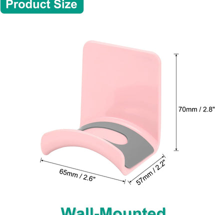 Headphone Stand, 1 Pcs ABS Headset Holder Adhesive Headphone Holder Hook Mount Headphone Hanger Hook Under Desk for Gaming Headphones Earphones Cables, Pink(Wall-Mounted)