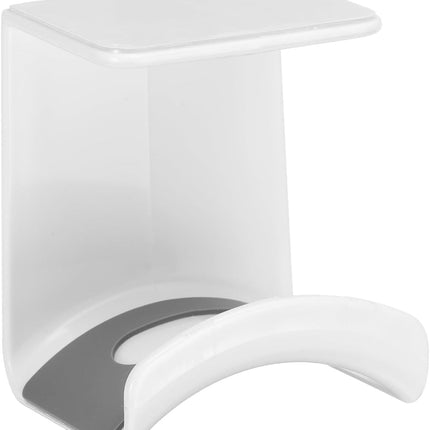 Headphone Stand, 1 Pcs ABS Headset Holder Adhesive Headphone Holder Hook Mount Headphone Hanger Hook Under Desk for Gaming Headphones Earphones Cables, White(Hanging)