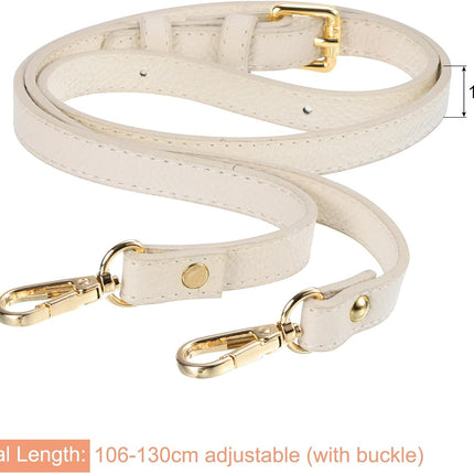 Purse Strap, Leather Adjustable Replacement Strap for Women's Crossbody Handbags Bag, 0.6" Wide, 41-51" Long (Beige)