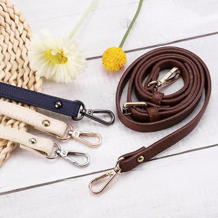 Purse Strap, Leather Adjustable Replacement Strap for Women's Crossbody Handbags Bag, 0.6" Wide, 41-51" Long (Beige)