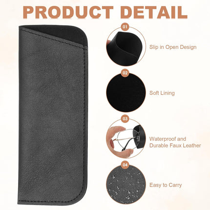 Soft Eyeglass Cases, Leather Sunglass Case Portable Glasses Pouch for Women Men Sunglasses Cases