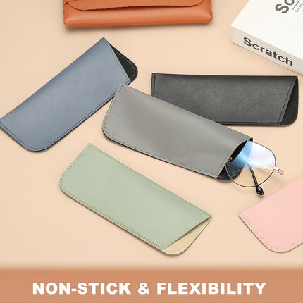 Soft Eyeglass Cases, Leather Sunglass Case Portable Glasses Pouch for Women Men Sunglasses Cases