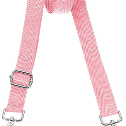 Wide Shoulder Strap, 2.5cm Adjustable Purse Strap Replacement Crossbody Strap for Shoulder Bag Handbag, Pink, Silver Pull Core Buckle