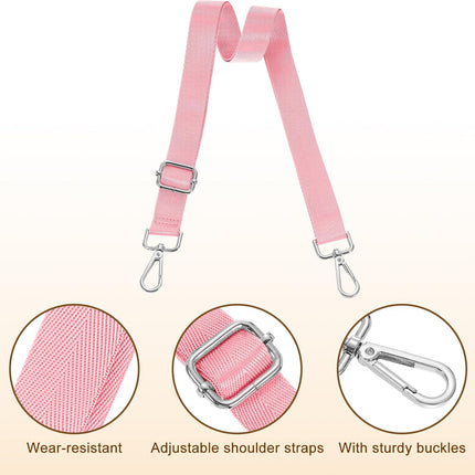 Wide Shoulder Strap, 2.5cm Adjustable Purse Strap Replacement Crossbody Strap for Shoulder Bag Handbag, Pink, Silver Pull Core Buckle