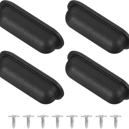 4Pcs Luggage Replacement Pads, Plastic Luggage Stand Feet Stud, Suitcase and Travel Gear Bottom Side Accessories with Self-Tapping Screws, Black (57x24x15mm)