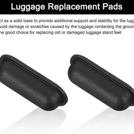 4Pcs Luggage Replacement Pads, Plastic Luggage Stand Feet Stud, Suitcase and Travel Gear Bottom Side Accessories with Self-Tapping Screws, Black (57x24x15mm)
