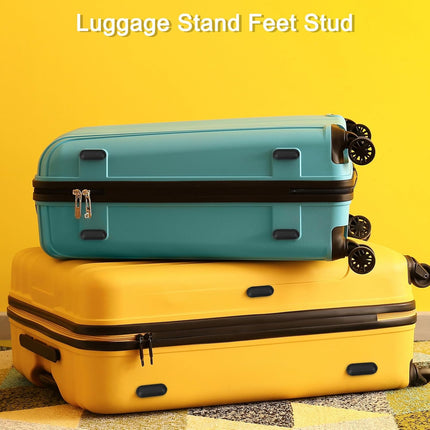 4Pcs Luggage Replacement Pads, Plastic Luggage Stand Feet Stud, Suitcase and Travel Gear Bottom Side Accessories with Self-Tapping Screws, Black (57x24x15mm)