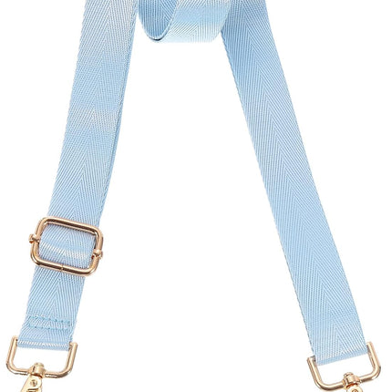 Wide Shoulder Strap, 2.5cm Adjustable Purse Strap Replacement Crossbody Strap for Shoulder Bag Handbag, Sky Blue, Light Gold Pull Core Buckle