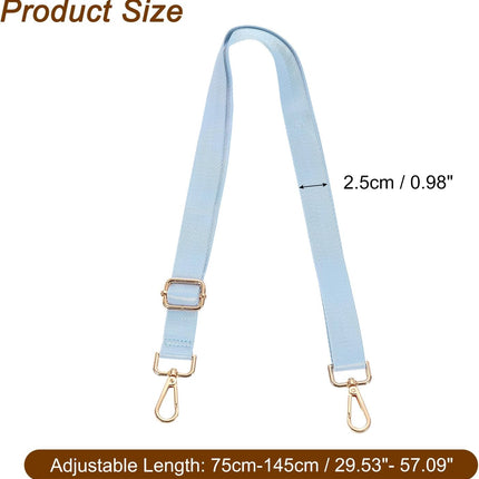 Wide Shoulder Strap, 2.5cm Adjustable Purse Strap Replacement Crossbody Strap for Shoulder Bag Handbag, Sky Blue, Light Gold Pull Core Buckle