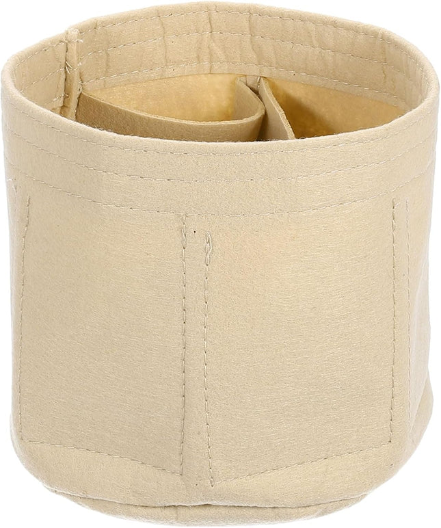 Purse Organizer Insert Portable Felt Organizer Bags Round Multiple Compartments Purse Liner for in Beige