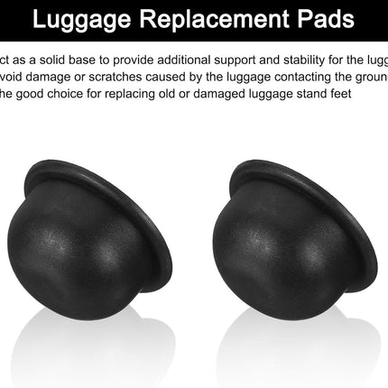 4Pcs Luggage Replacement Pads, Plastic Luggage Stand Feet Stud, Suitcase and Travel Gear Bottom Side Accessories with Self-Tapping Screws, Black (47x47x25mm)