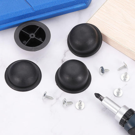 4Pcs Luggage Replacement Pads, Plastic Luggage Stand Feet Stud, Suitcase and Travel Gear Bottom Side Accessories with Self-Tapping Screws, Black (47x47x25mm)