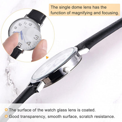 8 Pack 19mm Dia. Watch Glass Crystal Lens, Single Dome Round 1.5mm Edge Thickness for Watchmaker Repair Clear