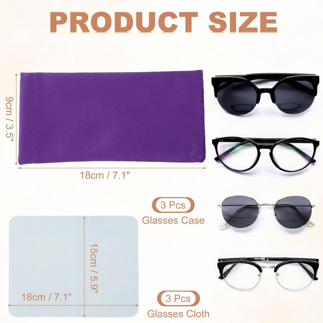 Squeeze Top Glasses Bag Velvet Sunglasses Case with Cleaning Cloth – product detail