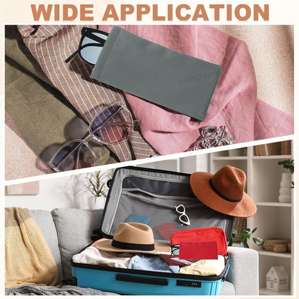 Squeeze Top Glasses Bag, Velvet Sunglasses Case with Cleaning Cloth