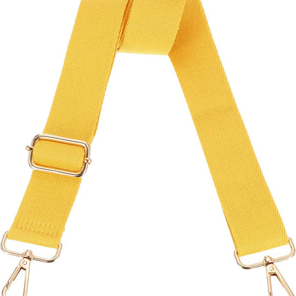 Wide Shoulder Strap, 3.8cm Adjustable Purse Strap Replacement Crossbody Strap for Shoulder Bag Handbag, Ginger Yellow, Light Gold Pull Core Buckle
