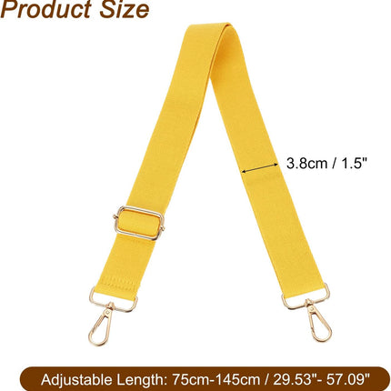 Wide Shoulder Strap, 3.8cm Adjustable Purse Strap Replacement Crossbody Strap for Shoulder Bag Handbag, Ginger Yellow, Light Gold Pull Core Buckle