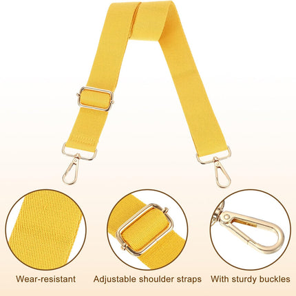 Wide Shoulder Strap, 3.8cm Adjustable Purse Strap Replacement Crossbody Strap for Shoulder Bag Handbag, Ginger Yellow, Light Gold Pull Core Buckle